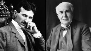 Photographs of Tesla and Edison