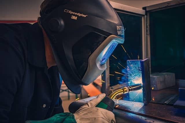 image of a worker doing a vertical position weld