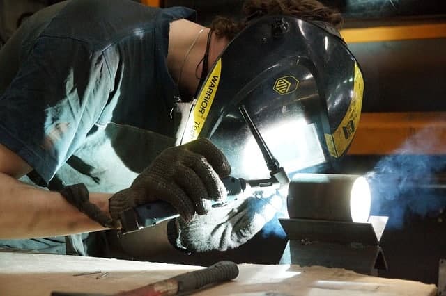 Image of a worker making a TIG weld