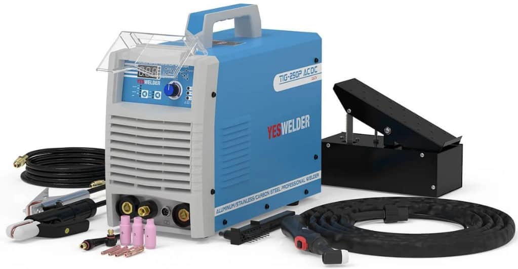 Image of the YesWelder TIG-250P with equipment