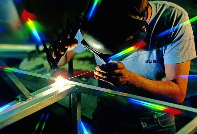 image of a worker making a TIG weld