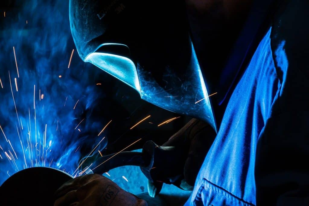 imager of a welder making a weld