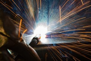 image of excessive weld spatter arc weld troubleshooting