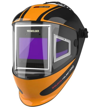 image of a welding helmet with side view port