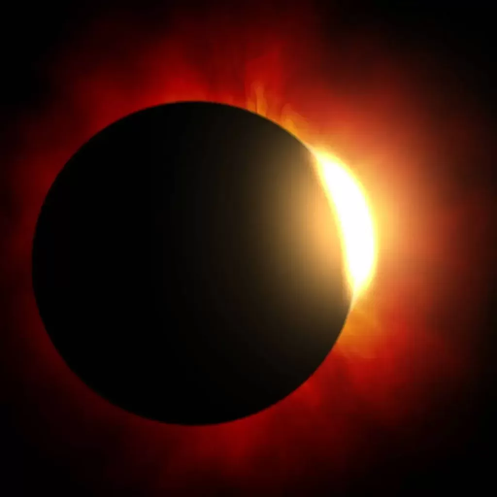 image of a partial solar eclipse