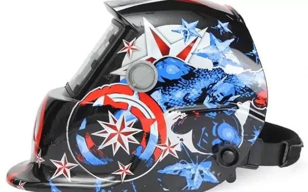 image of a Captain America welding helmet