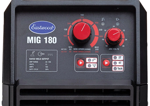 Eastwood MIG 180 Control panel