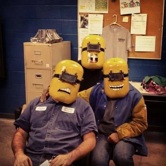 image of the minion welding helmets