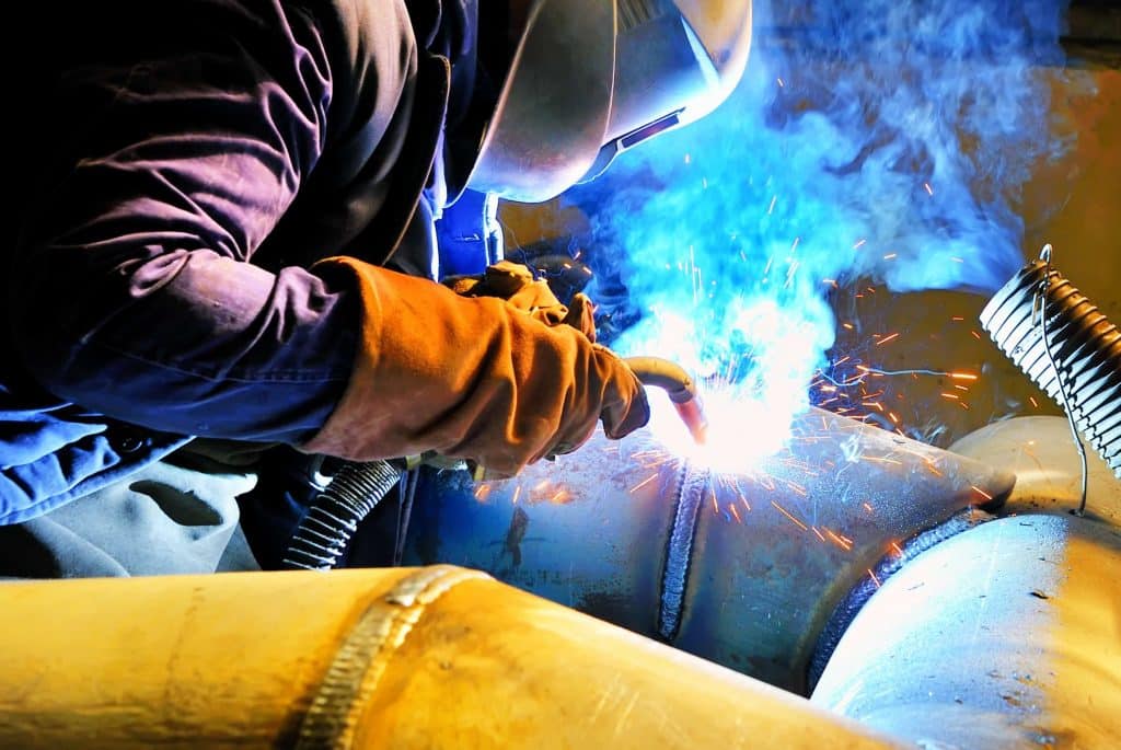 Image of welding with MIG/MAG method.