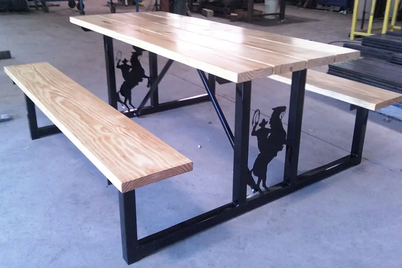 DIY Dining Table Set  made from square tubes and wood 