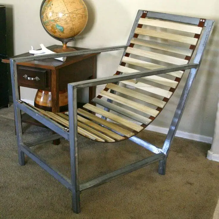 DIY Steel Chair made from square tubes and wood
