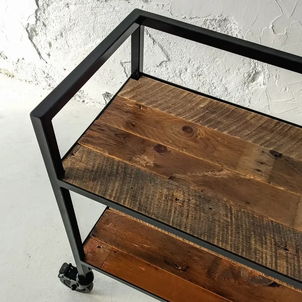 DIY Serving Bar made from square tubes and wood