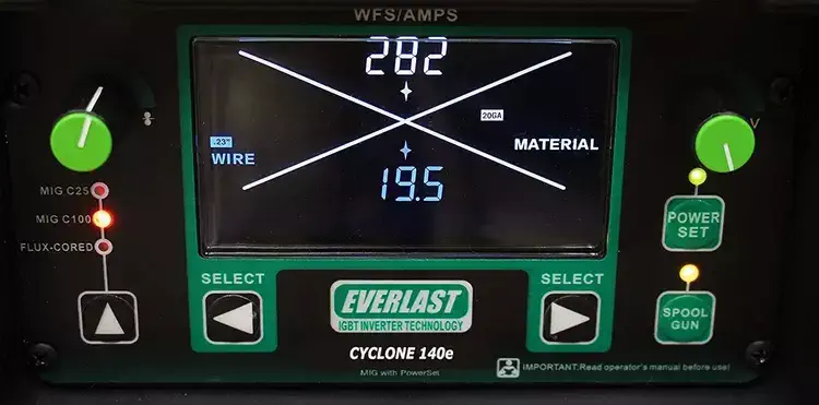 everlast power i mig 140e control panel