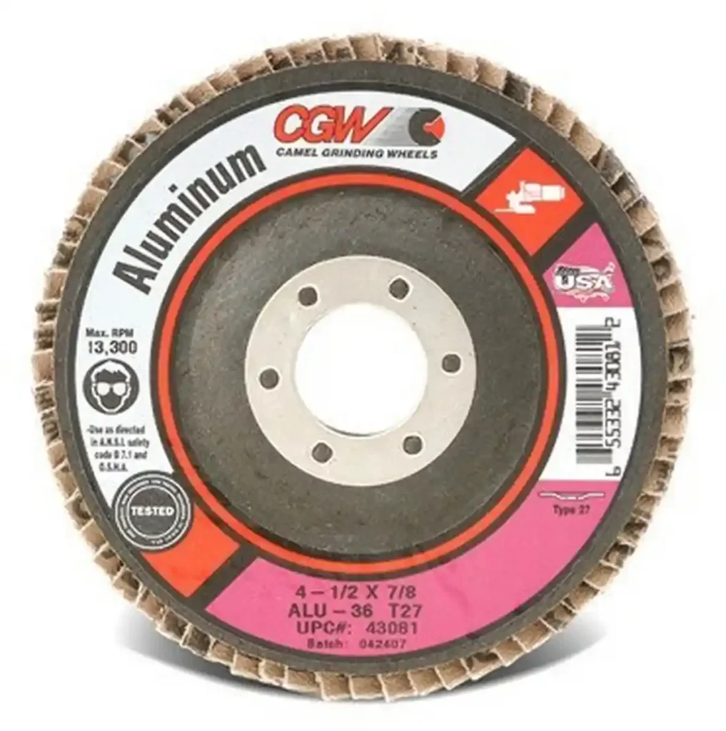 example of a flap disc for aluminum