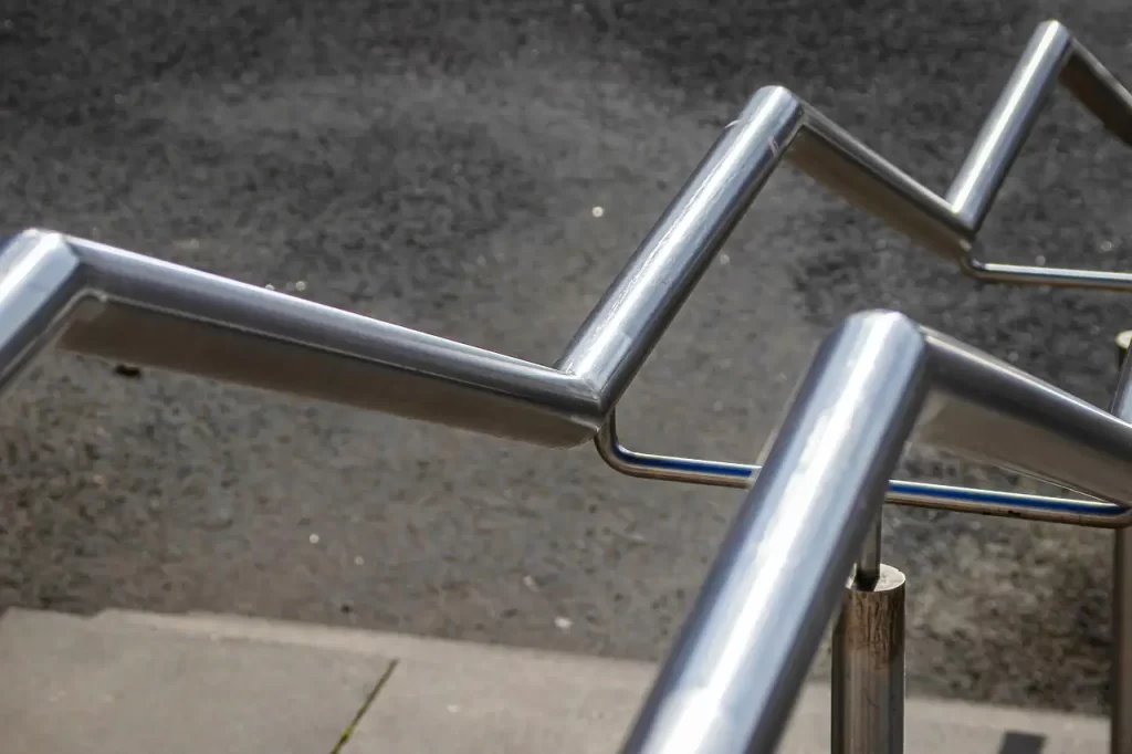 Image of a stainless steel railing cleaned