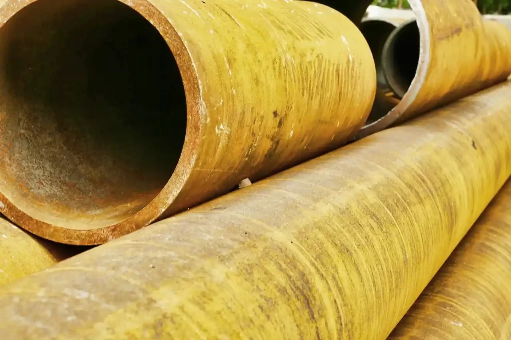 image of thick steel pipes