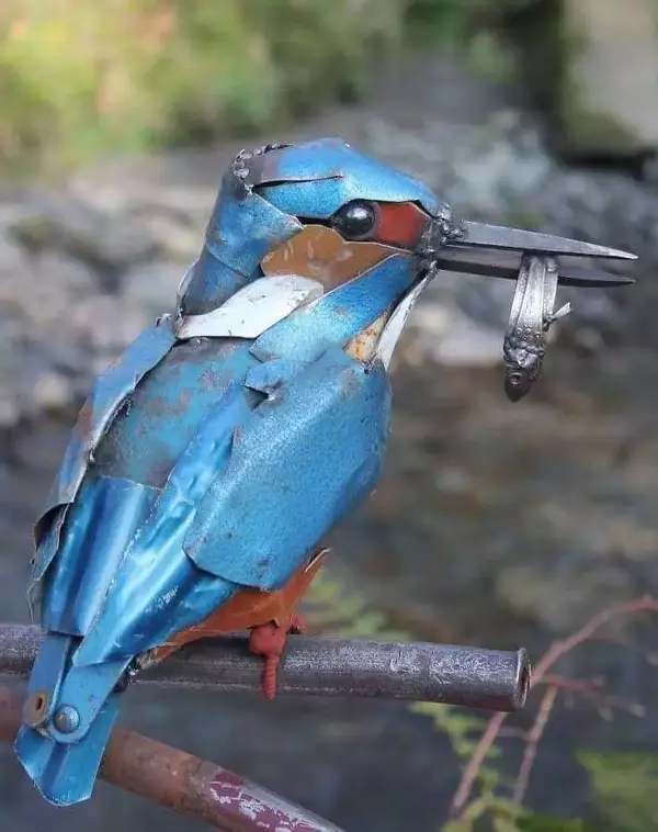 eurasian kingfisher welding art projects by JK Brown
