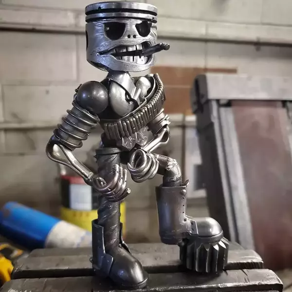 Piston head army welding projects by Tigger welding