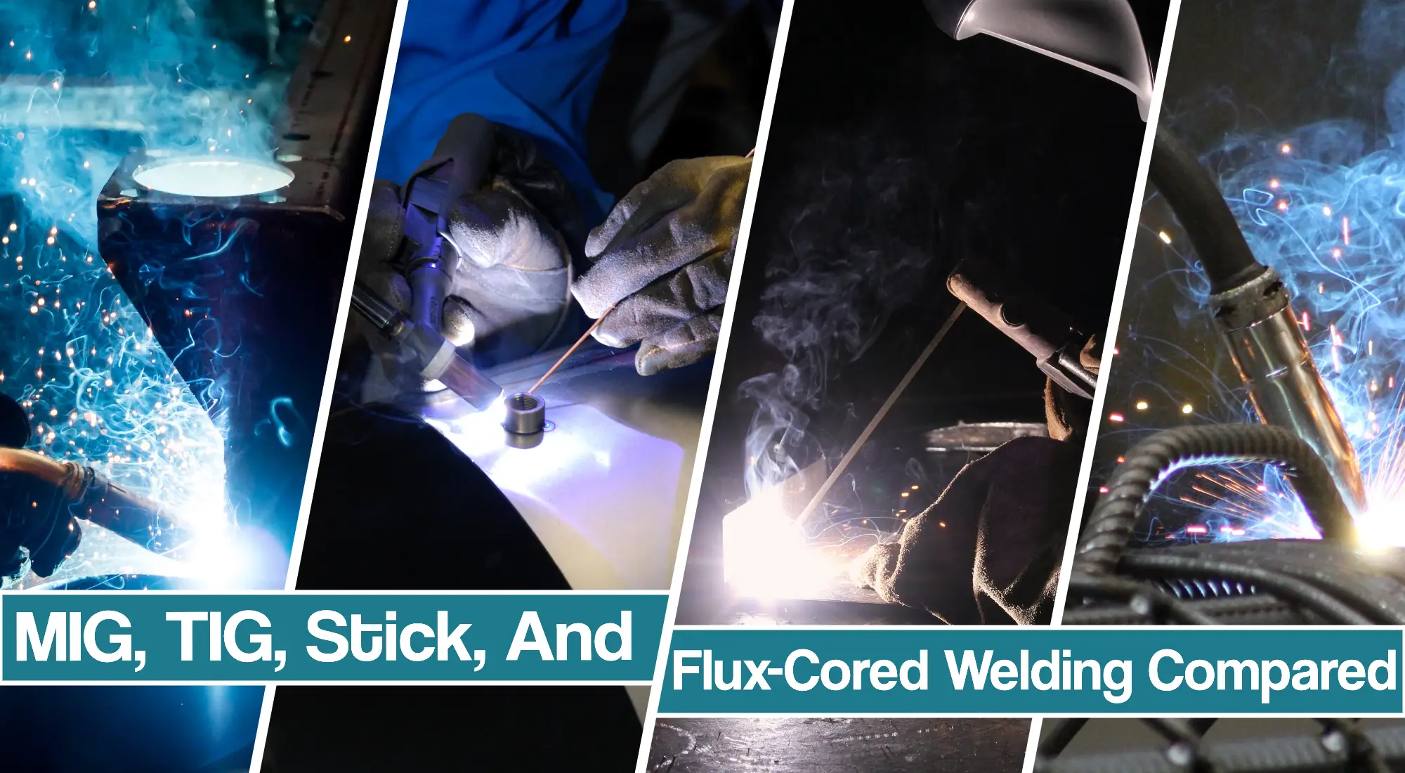 Featured image for the MIG Vs. TIG Vs. Stick Vs. Flux Core welding article