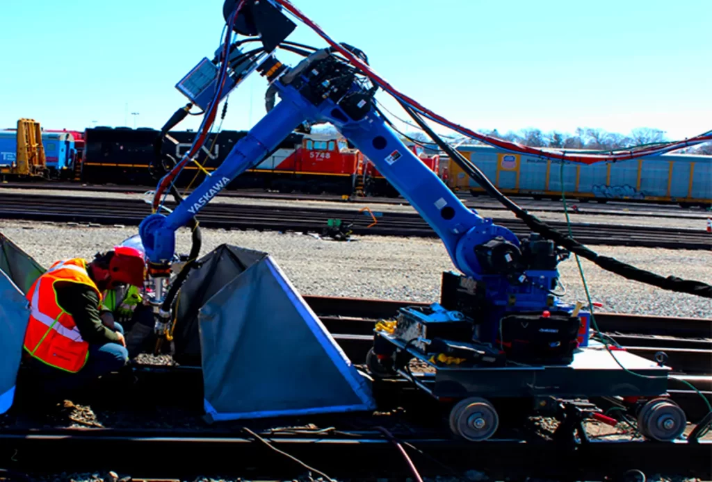 Railroad Repair with MIG welding