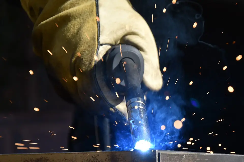 image of a working welder
