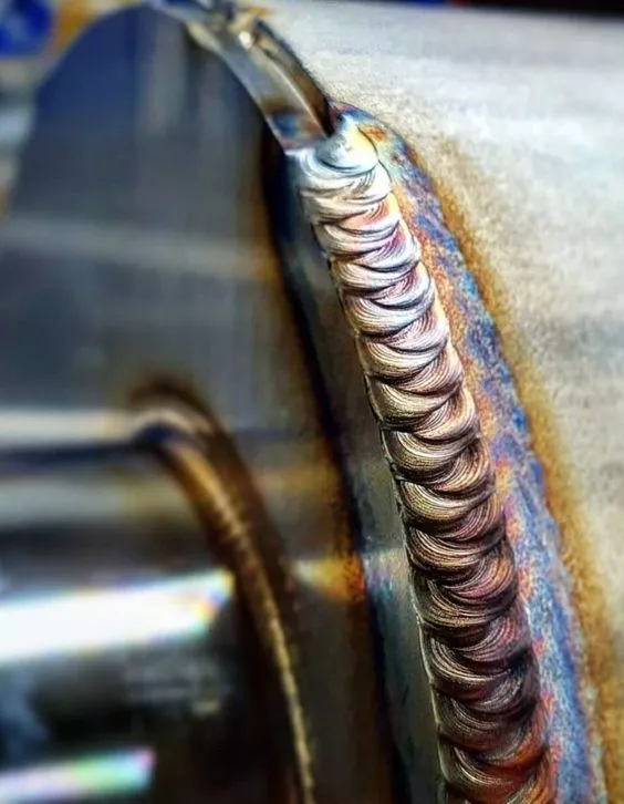 Image of a well done tig welding pass.