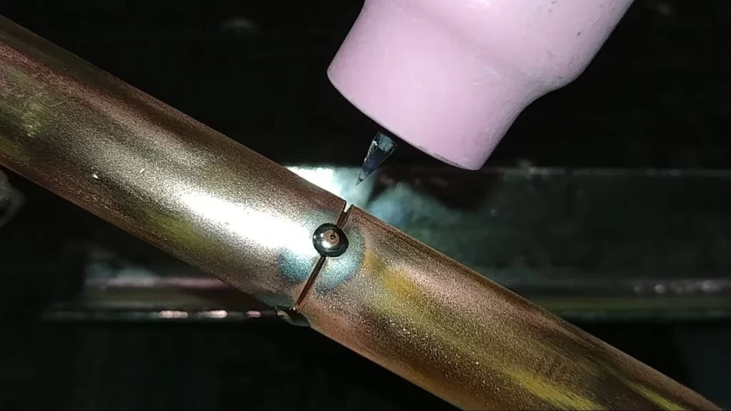 TIG welding copper pipe