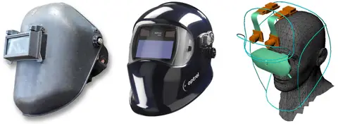 image of futuristic welding helmets