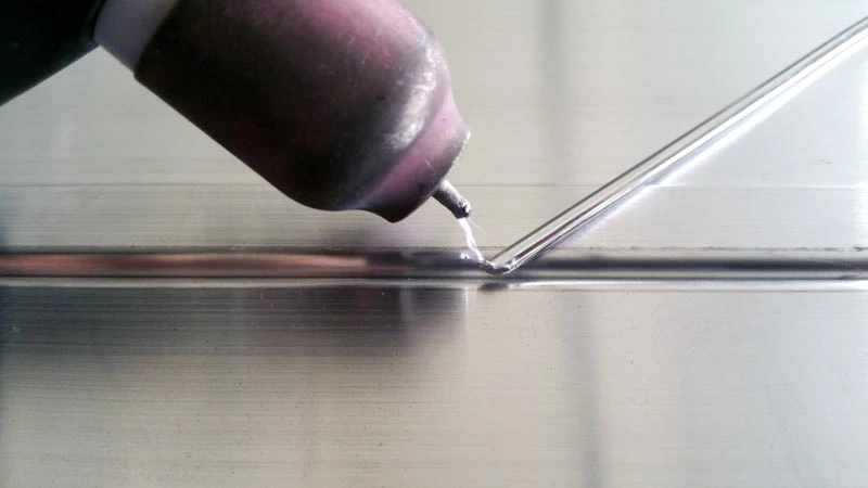 Image that displays the recision of micro tig welding.