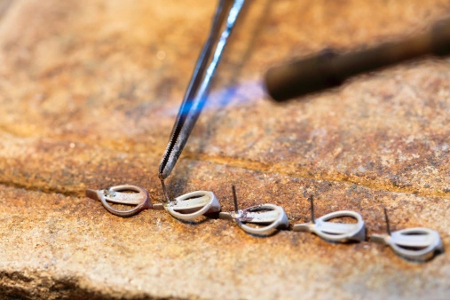 Image of a silver soldering process without added material.