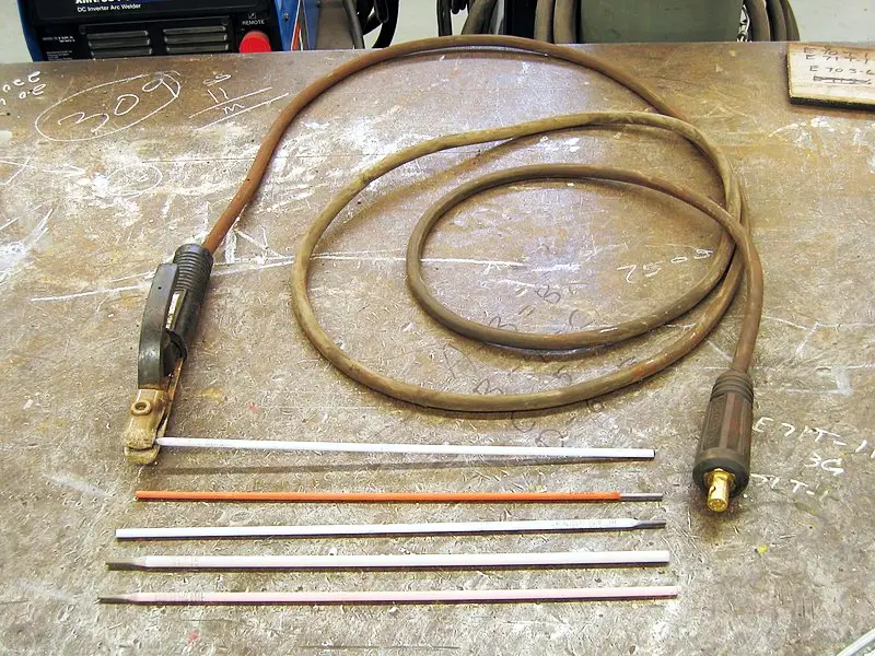 stick welding electrodes on a table
