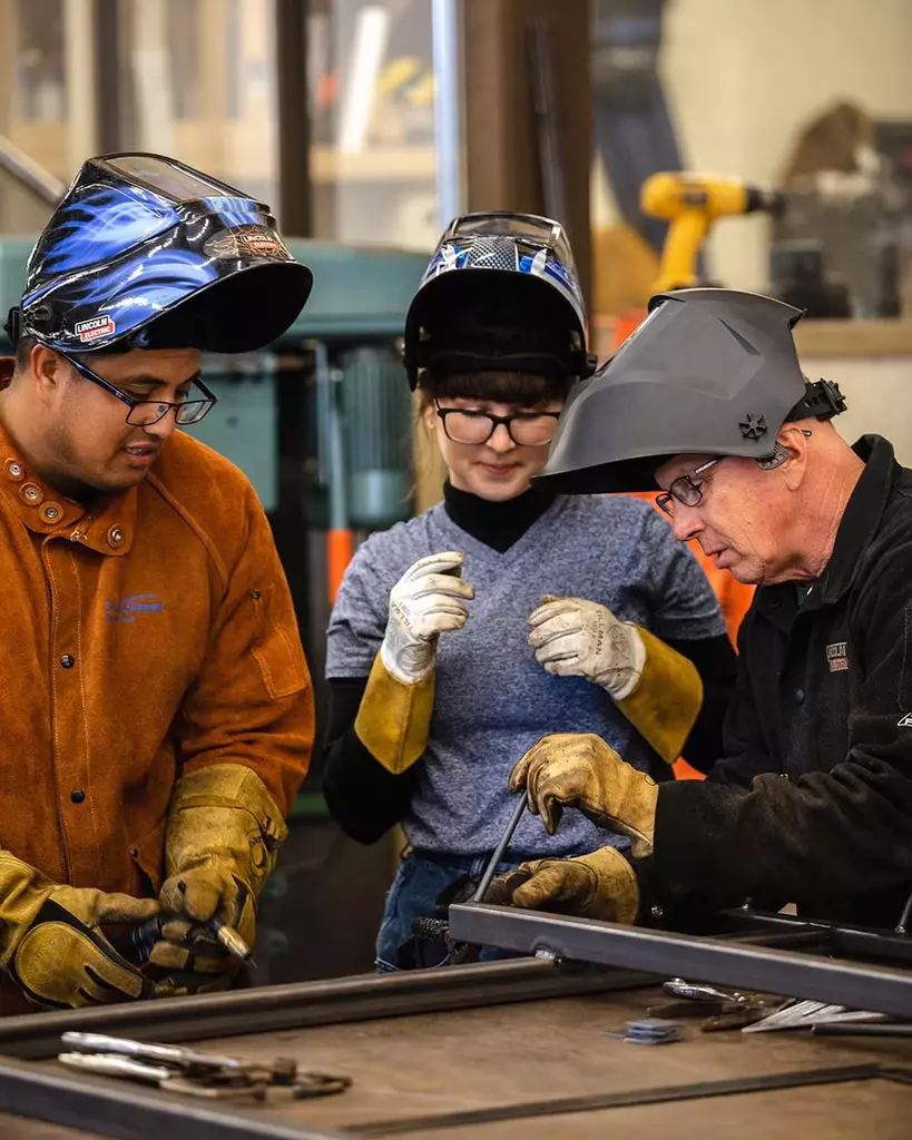 girl welder atwork