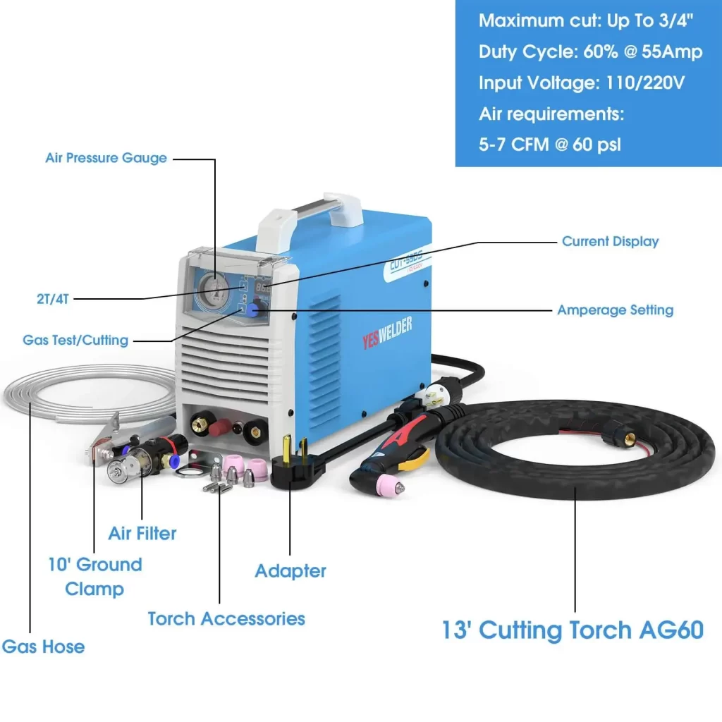 image of a plasma cutter setup