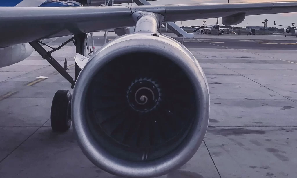 image of a turbo fan engine jet