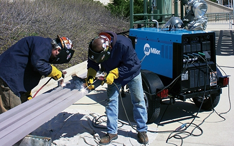 Miller engine driven welder at work