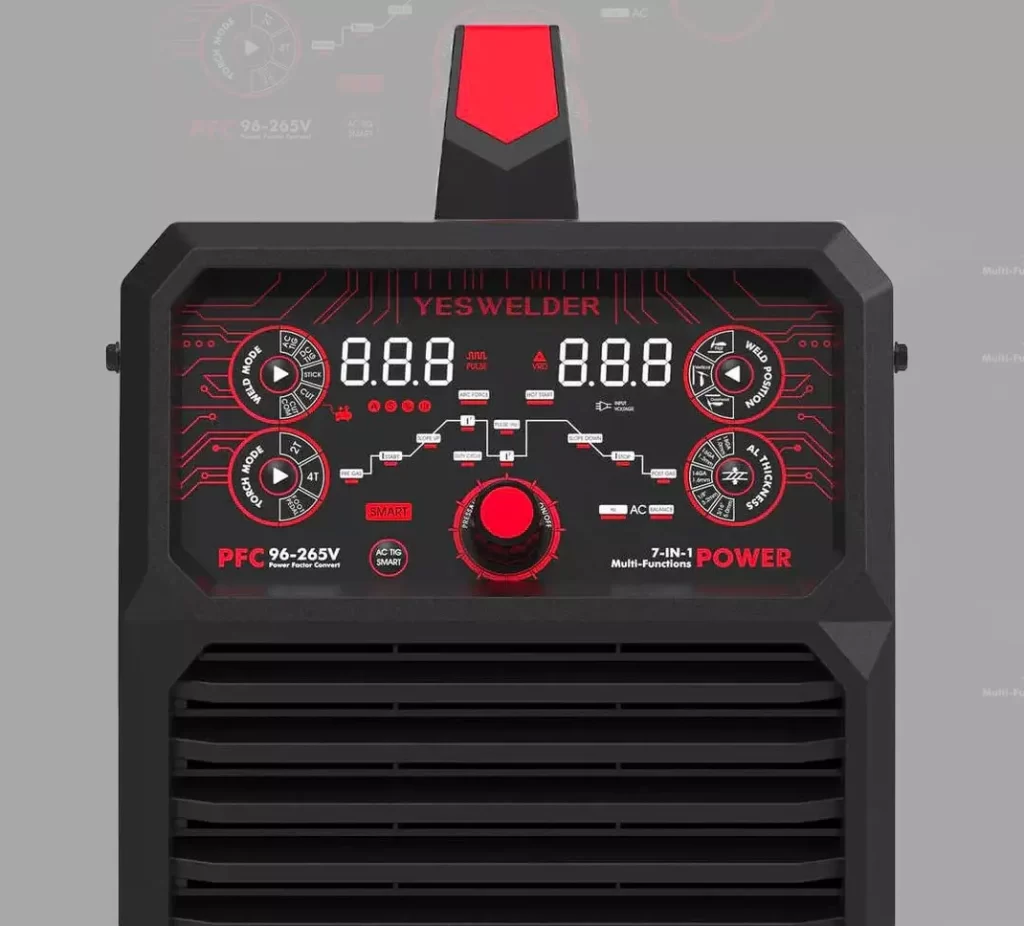 control panel of yeswelder firstess ct2050