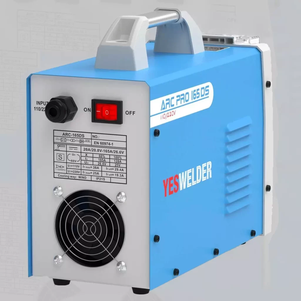 back side of yeswelder arc-165ds welder