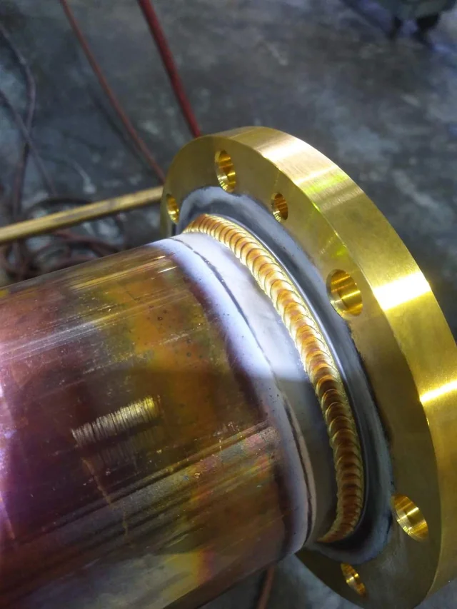 TIG welding brass to copper
