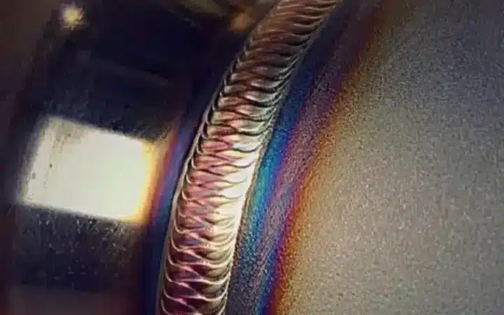 Image of a finished TIG Weld with walk the cup technique