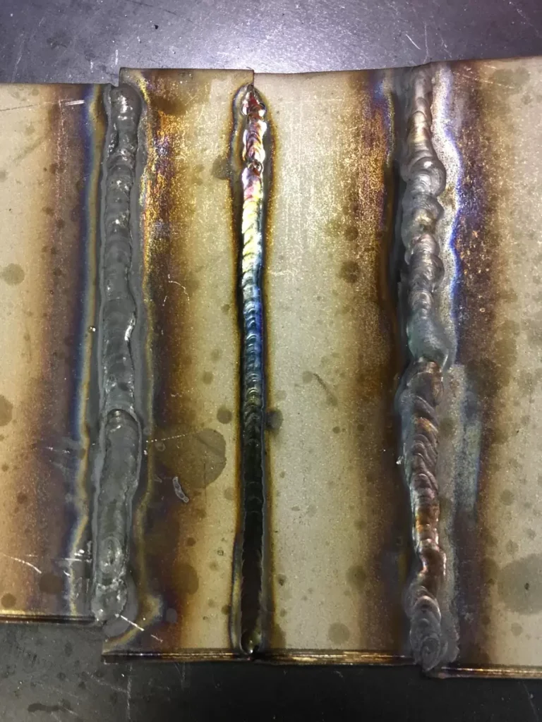 TIG welds on scrap metal