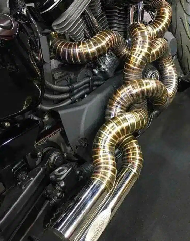 TIG welded custom motorcycle exhaust