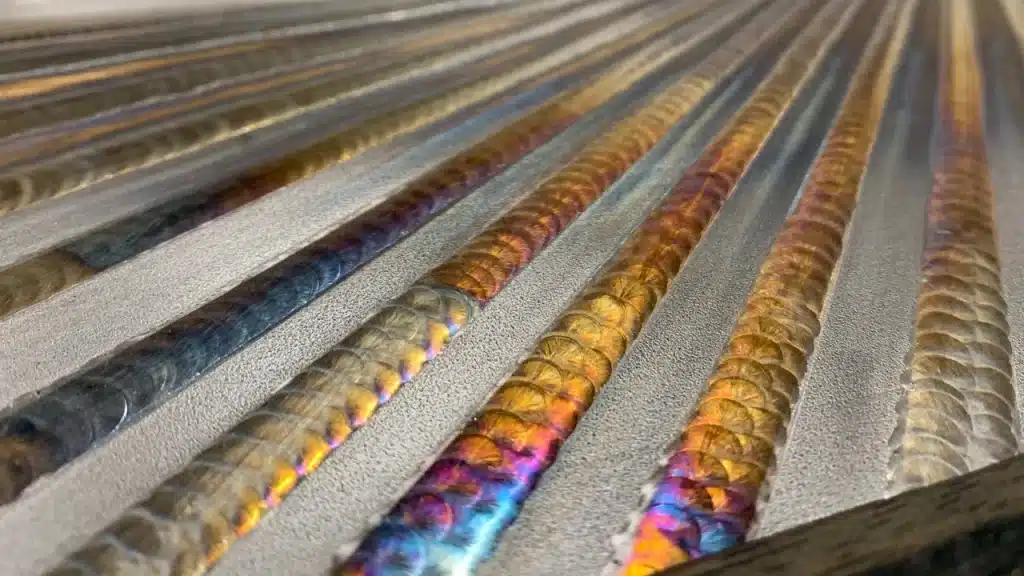 colorful TIG welding beads