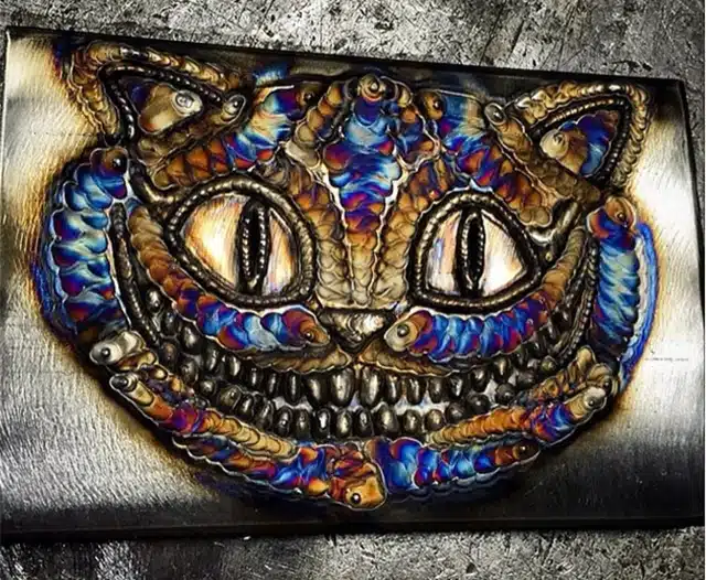 TIG welding art on stainless steel