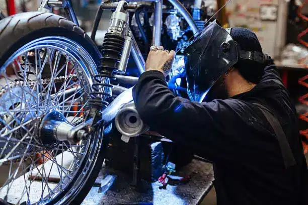 TIG welding custom motorcycle parts