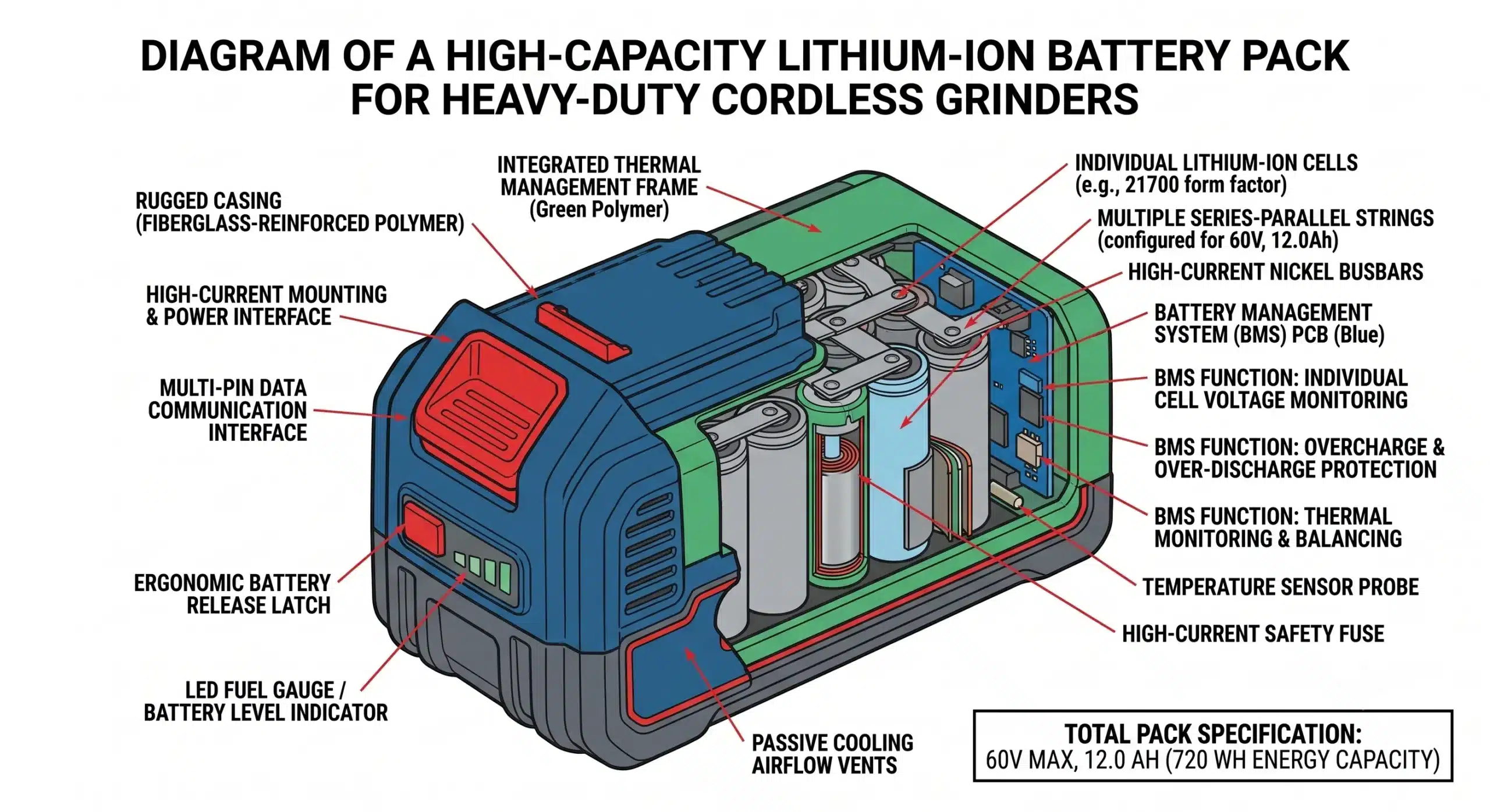 Diagram of a cordless grinder battery Diagram of a cordless grinder battery scaled