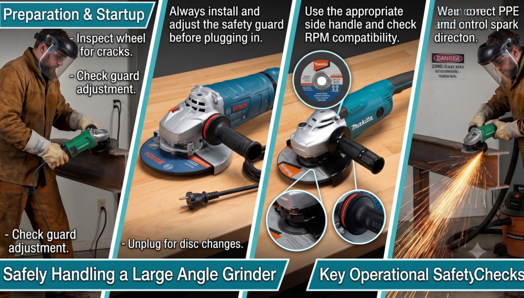 Best Corded Large Angle Grinders — 7-Inch & 9-Inch Reviews 14 SAFETY — Handling Large Angle Grinders
