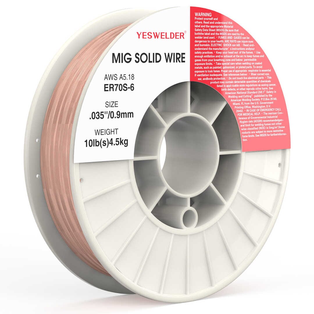 YesWelder ER70S-6 Mild Steel Solid MIG Wire, 10 lb Spool