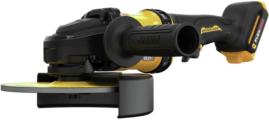 DEWALT DCG440B auxiliary side handle and Type 27 wheel guard detail