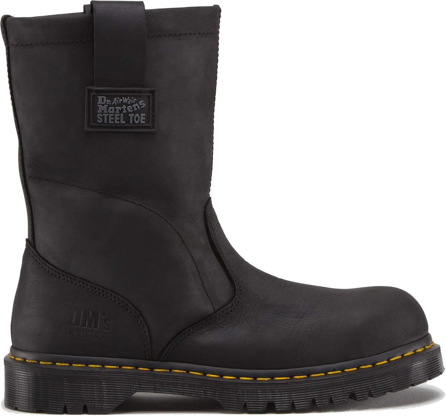 Dr. Martens Icon 2295 boots side profile showing shaft height and yellow welt stitching