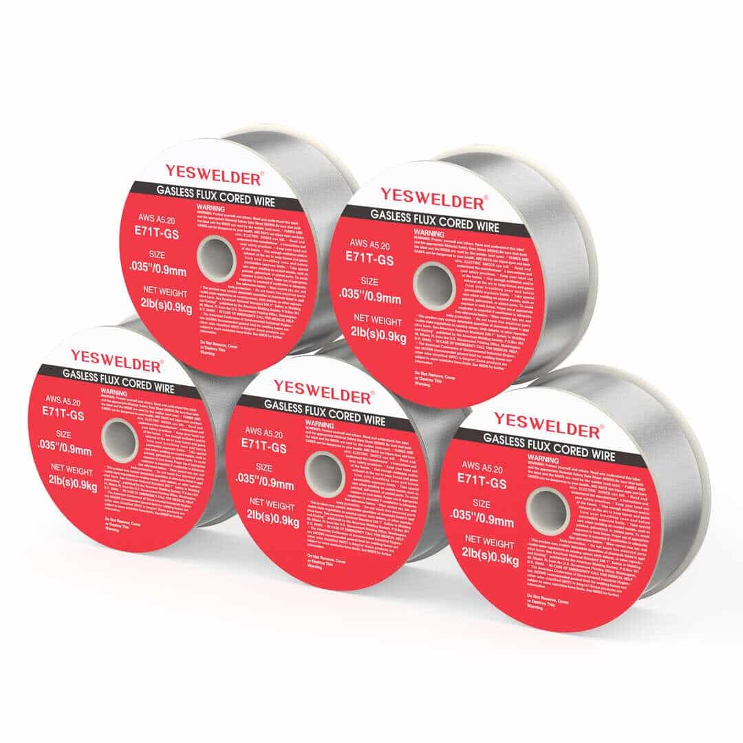 YESWELDER E71T-GS .035 flux core wire 2 lb spools five pack